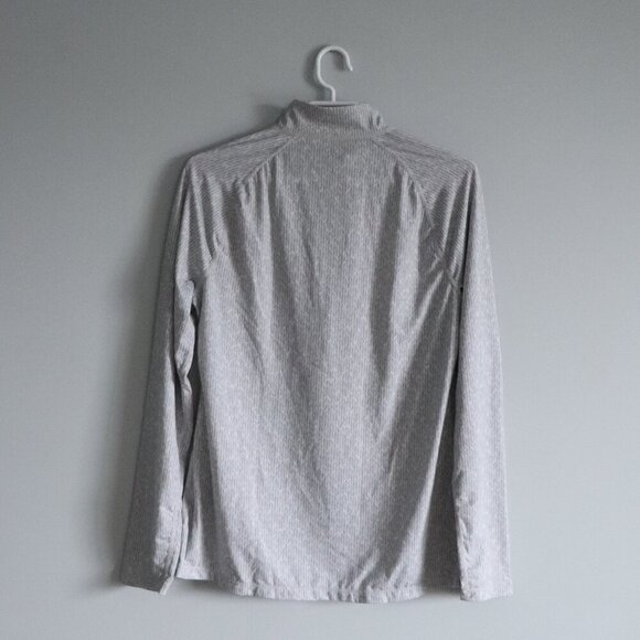 Paradox Women's Sz Lrg Grey Herringbone Merino Wool 1/4 Zip Stretch Pullover Top - Picture 2 of 15